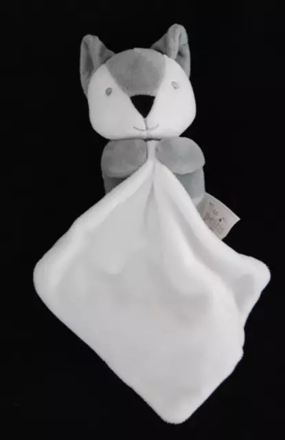 Peluche doudou  renard gris mouchoir blanc MES PETITS CAILLOUX CMP Etat NEUF