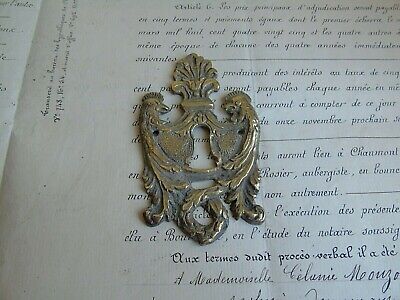 French antique 1 ornately brass bronze key hole plates - to any projects 2