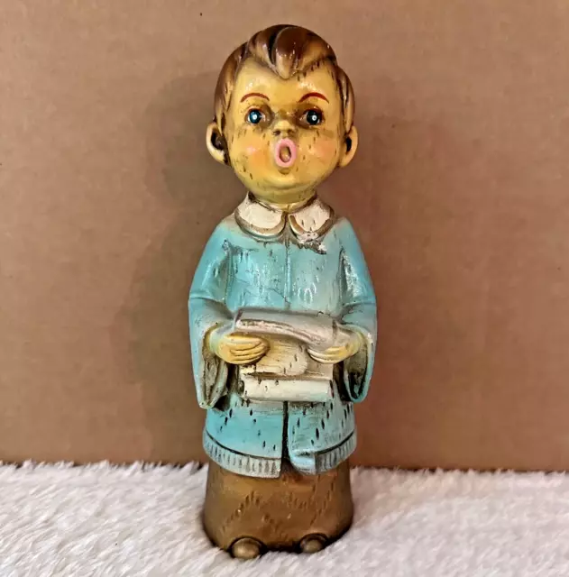 Vintage Singing Choir Boy Chalkware Figurine 1960s Made in Japan ~ Christmas