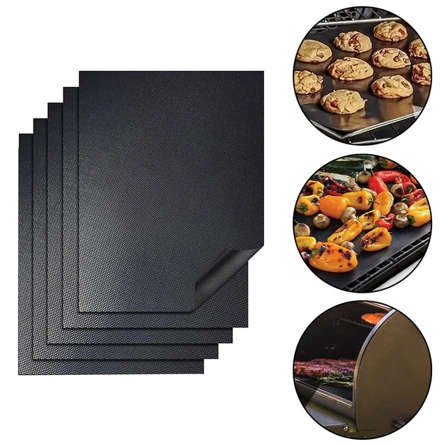 Lot De 5 Tapis De Barbecue Réutilisables Avec Revêtement