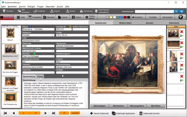 GS Kunst-Verwaltung 2 - Software für Gemälde, Grafiken, Skulpturen und Plastiken 2