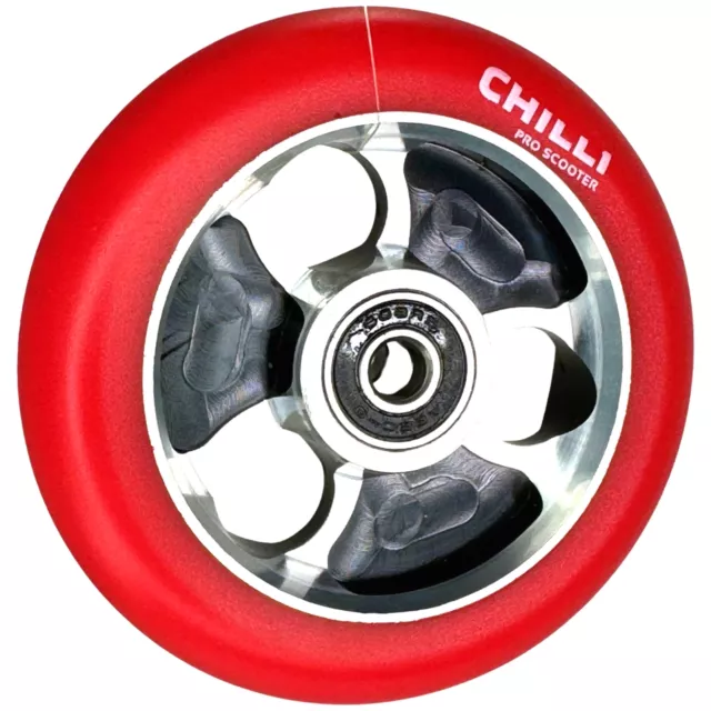 Chilli Pro Parabol Stunt-Scooter trick Tret Roller ALU Rolle Ersatzrad 100mm Rot