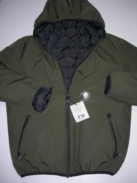 Fb Uomo Giubbotto Termico Piumino Reversibile Giubbino Double Face Uomo -Donna