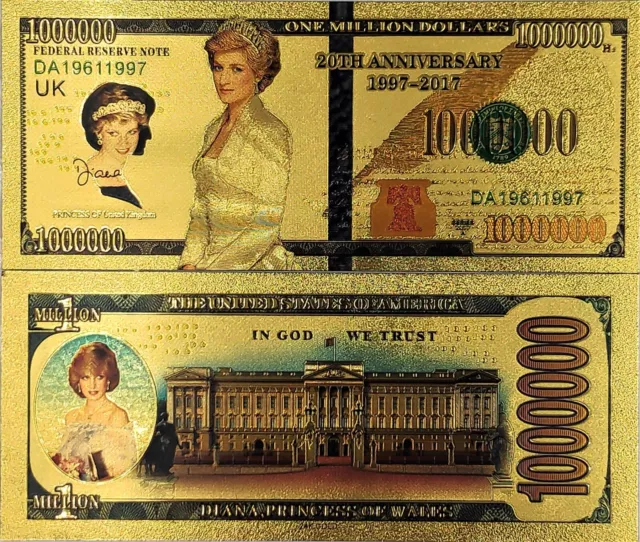 Collectible Gold-Plated Banknote featuring Princess Diana – A Royal Tribute!