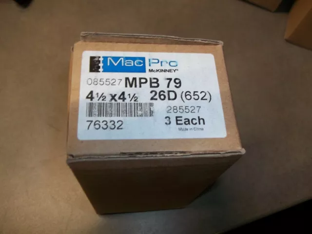 McKinney Mac Pro MPB79 4-1/2" x 4-1/2" 26D Steel Door Hinges box of 3 Commercial