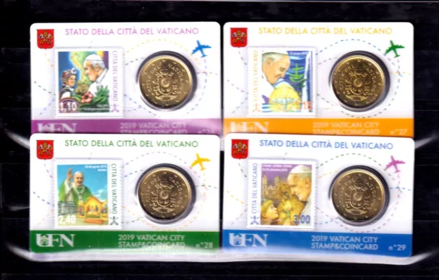 Vatikan Stamp & Coincard's Nr.26-29 von 2019
