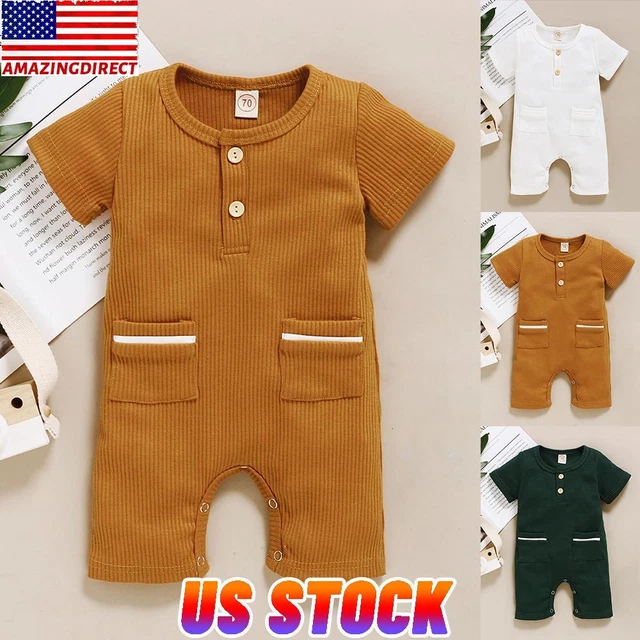 Baby Boys Girls T-Shirt Rompers Cotton Summer Shortie Shorts Newborn Outfits Set