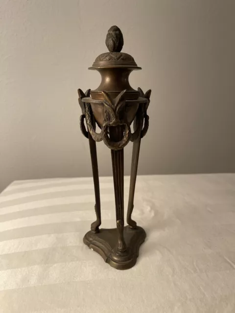 Egyptian Revival Empire Goat-Headed Bronze/Brass Garniture Incense Candle Holder