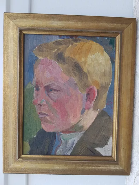 Karl ALTENBERND zugeschrieben Öl Bild Gemälde Porträt Junger Mann Bielefeld