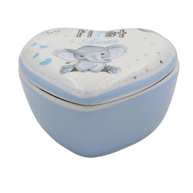 Bird and Ellie Baby Ceramic 1st Tooth Trinket Box Gift - Boy