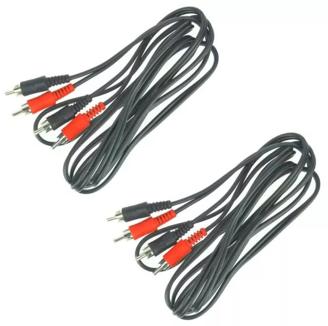 2x 2 m Cinch Kabel Stecker auf Stecker RCA Audio Stereo Hifi Cinchkabel Chinch