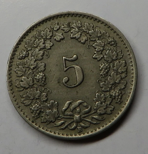 Switzerland 5 Rappen 1940B Copper-Nickel KM#26
