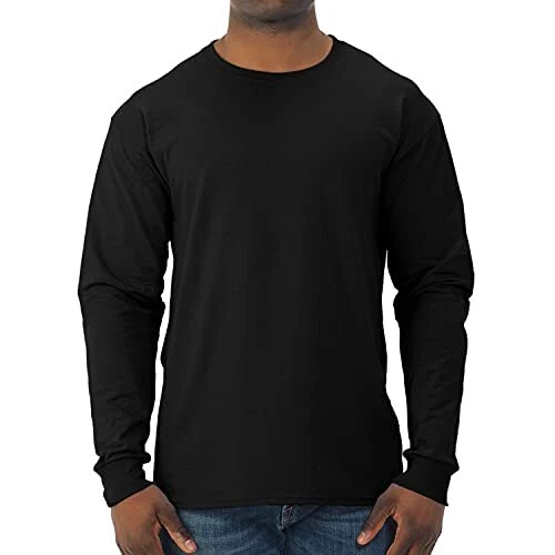 Men's Dri-Power Cotton Blend Long Sleeve Tees, Moisture Wicking, Odor Protect...