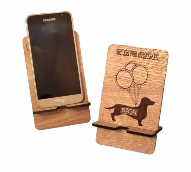Personalised Pet Phone Stand Holder case DOG Mum Dad Birthday Gift ANY BREED