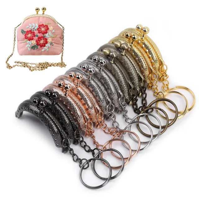 10pcs Metal Purse Frame Kiss Clasp Lock for DIY Coin Bag Handle Sewing Craft