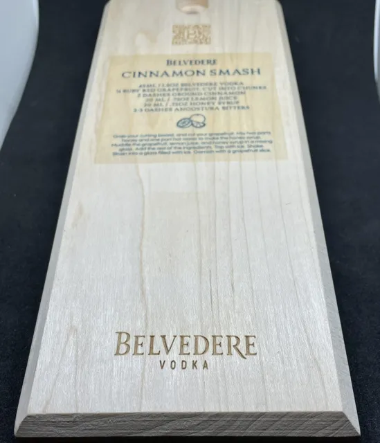 Collectible Belvedere Vodka Wooden Cheese/Cutting Board w Scannable QR Code NWOT 3