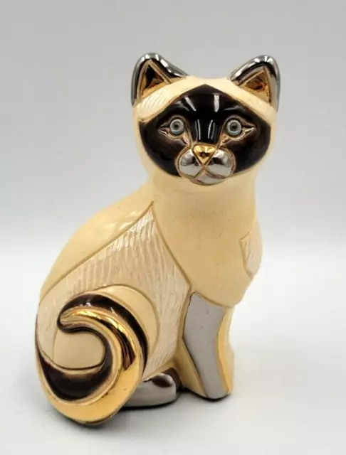 De Rosa Rinconada Silver Anniversary Siamese Cat Figurine 760 w/Gold & Platinum