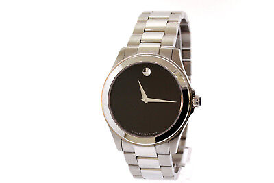 Men's Movado 0605746 JUNIOR SPORT Stainless Steel Black Dial Quartz Watch