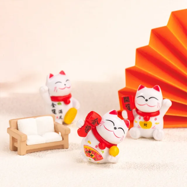 Mini Lucky Cat Decoration Home Decor Kawaii Lucky Cat Maneki Neko OrnamenFE