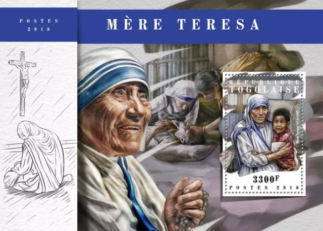 Togo 2018 MNH Mother Theresa 1v S/S Famous People Stamps