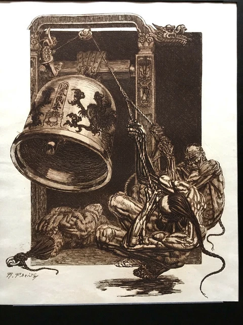 GRAVURE EAU FORTE raphael Freida le jardin des supplices 1927 supplice ...