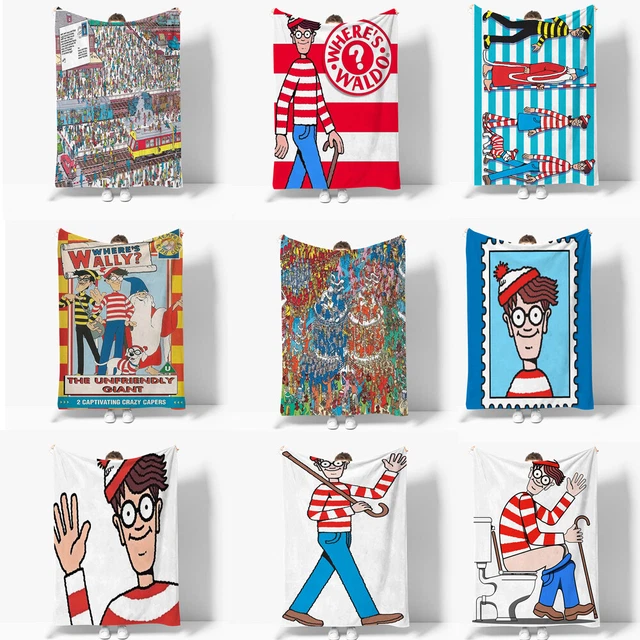 Where's Wally Waldo Christmas Fleece Blanket Winter Warm Large Soft Xmas Throws