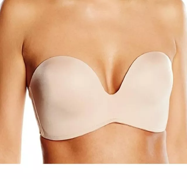 Ultimate Strapless Magic Hand Moulded Push Up Bra Wonderbra W032D Silicone  Band 