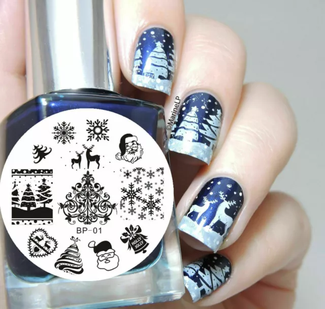 Nails Nail Art Christmas Reindeer Snow Sweater Tree Stamper Stamping Plate YAP01