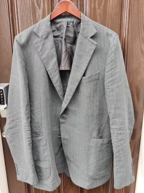 Luigi Borrelli 52R(EU)/40R(US) Green Linen Sportcoat