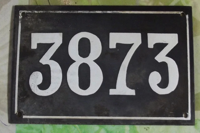 Grande Old Black French House Number 3873 Door Gate da Parete Piatto D Metallo+
