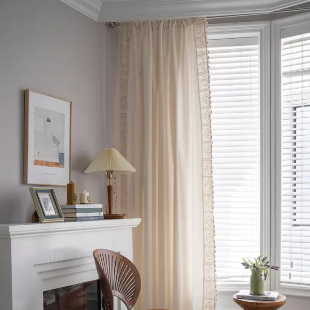 Stylish Milk White Curtains, Semi-transparent Cotton Linen 2