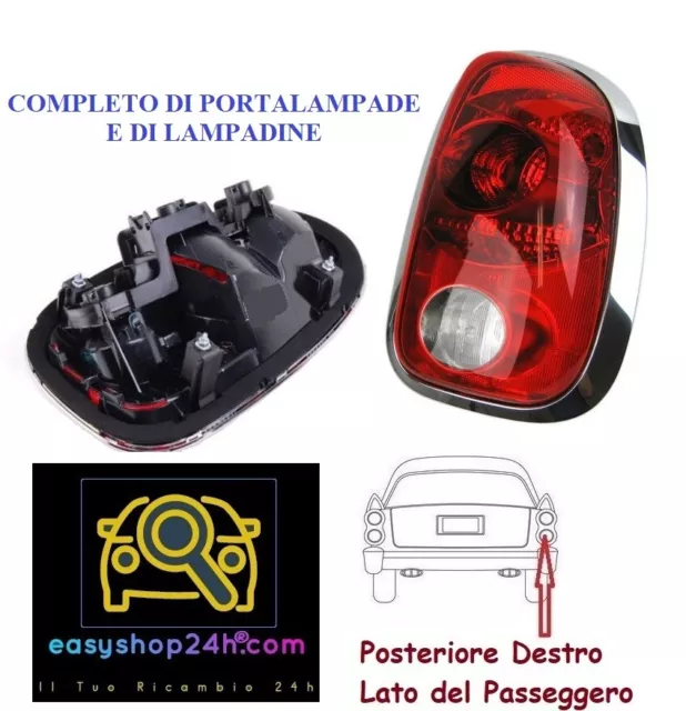 Faro Fanale Fanalino Posteriore Dx Per Countryman R60 Complet Gruppo Ottico Stop