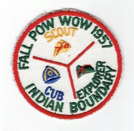 1957 Fall Pow Wow Indian Boundary Chicago Boy Scouts BSA Patch 3 Inch Explorer