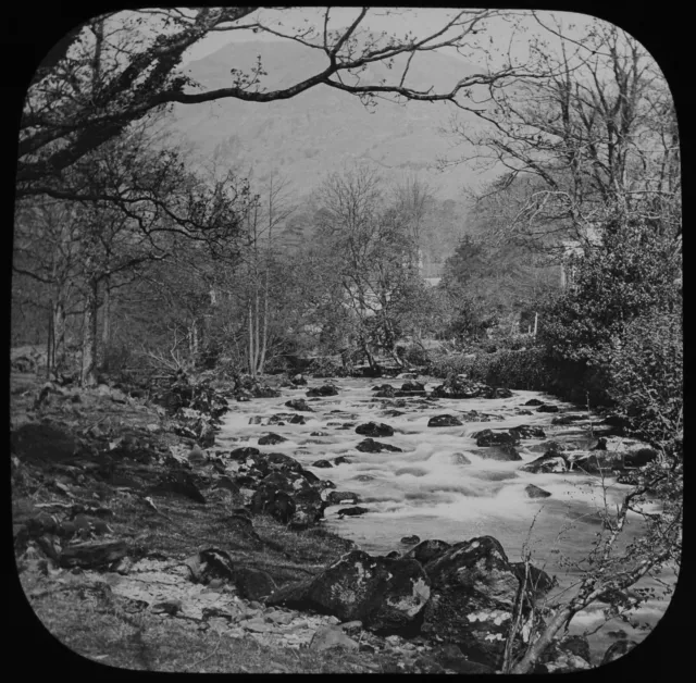 RIVER ROTHAY AT RYDAL C1887 ANTIQUE Magic Lantern Slide LAKE DISTRICT PHOTO