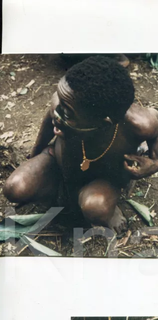 altes Foto Jäger mit Goldkette in Belgisch-Kongo, 1950er, 9x13cm