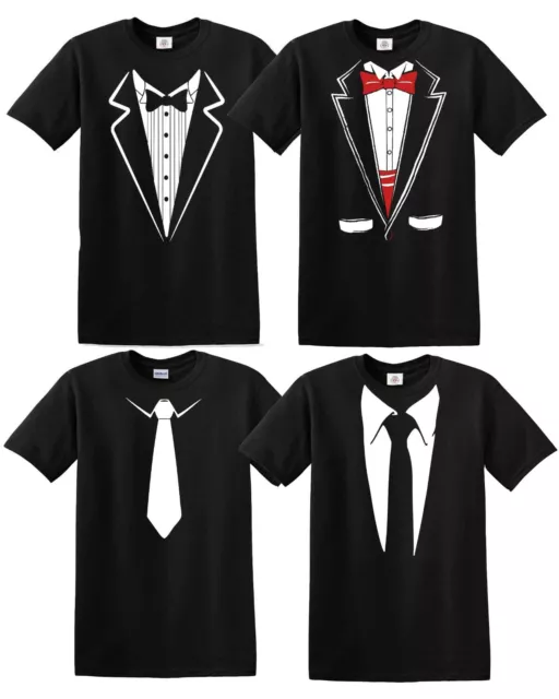 Tuxedo Tie Fancy Dress Funny Gift Halloween T-Shirt Fun Party Father day Tshirt