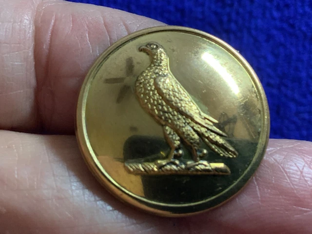 BELLED FALCON at REST on TORSE 25.8mm GILT LIVERY COAT BUTTON WELDON c 1900