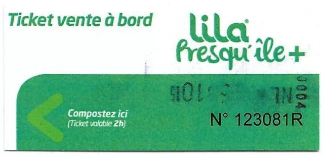 Ticket de bus vente à bord lila Presqu'île La Baule Guérande Saint Nazaire 2022