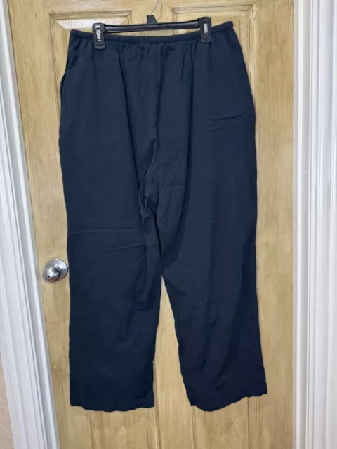 Denim & Co Classic Waist Drawstring Gauze Pants Black Size 1X