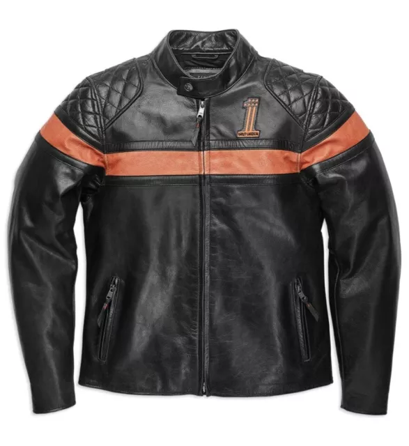 Genuine Harley-Davidson Mens Victory Sweep Bike Leather Jacket  3Xl