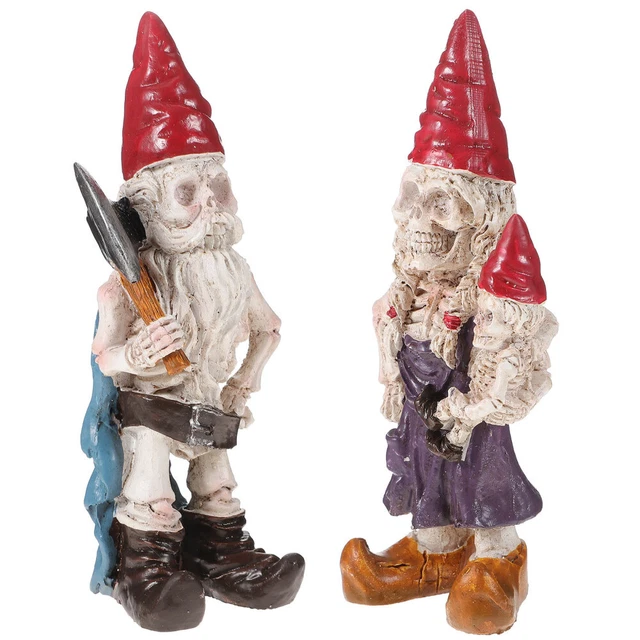 2 Pcs Skeleton Dwarf Ornament zombie gnomes Accessories Resin Craft Props