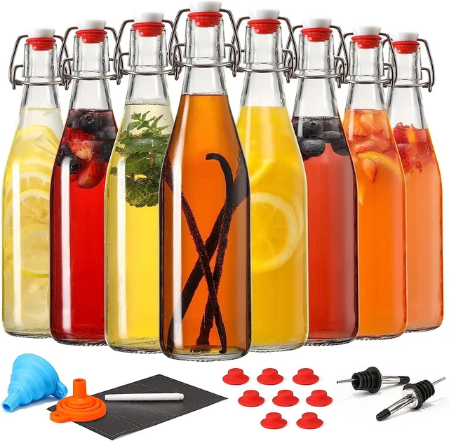 Glass Bottles 8 Set 16 OZ Swing Top Flip Top Beer Brewing Bottles
