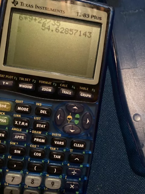 Texas Instruments TI-83 Plus - TRANSLUCENT BLUE  - Tested and Working