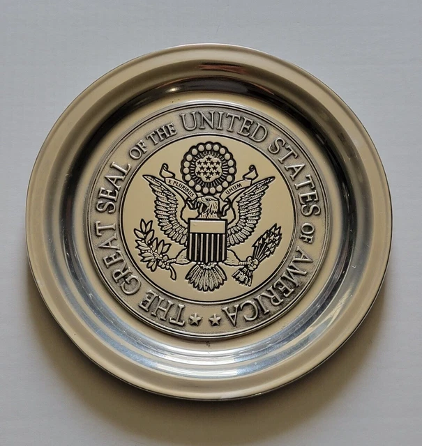 THE GREAT SEAL Of The United States Of America Plate / Plaque Pewter