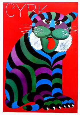 Hubert Hilscher Cryk Tigre Gato Pulir Circo 1978 Póster 16 x 11