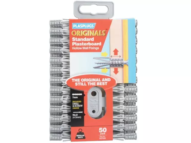 Plasplugs Scf 552 Originals™ Fixations Plaque de Plâtre (50) PLASCF552