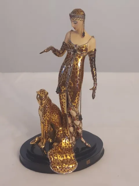 Franklin Mint OCELOT Leopard House of Erte HAND PAINTED Porcelain FIGURINE A5824