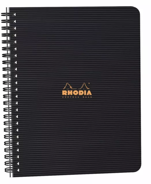 Rhodia 119970C Adressbuch (mit Doppelspiralbindung, DIN A5, 14,8 x 21 cm, Regist