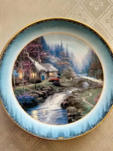 LE First Issue In The Thomas Kinkade Peaceful Retreats “Twilight Cottage” Plate 2