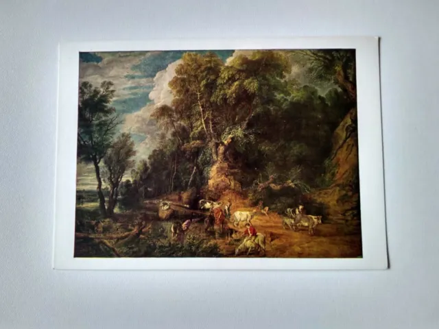 Alte Kunstpostkarte nach einem Bild von Peter Paul Rubens The Watering Place